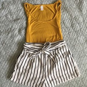 High waisted boutique striped shorts